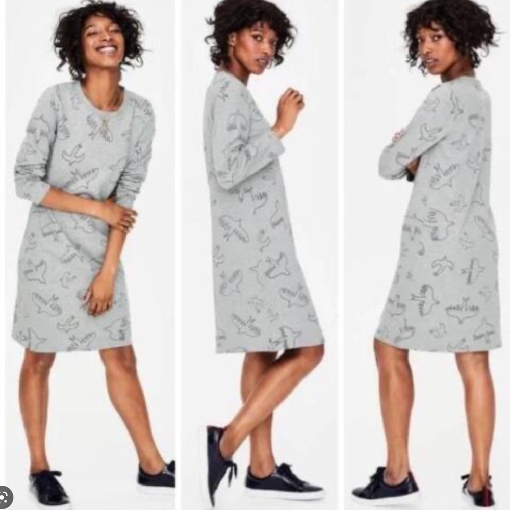 Boden Gray Printed Dress